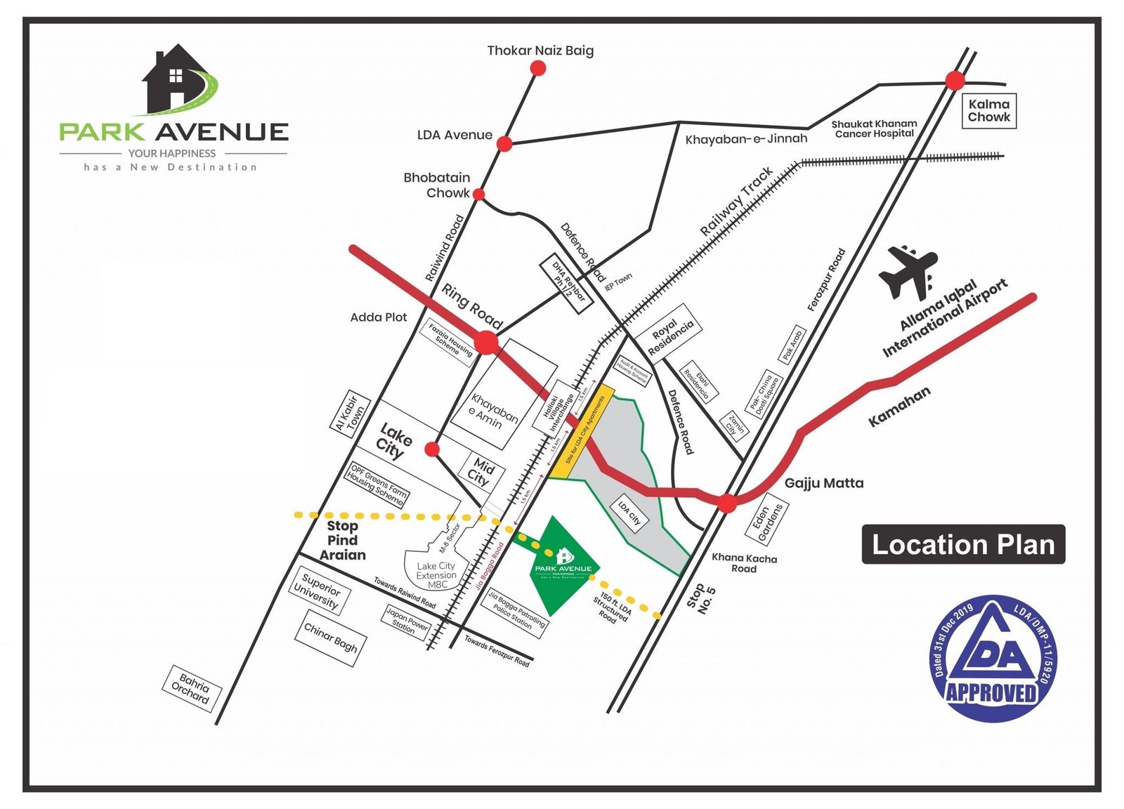 Location Map Of Park Avenue Society Lahore 