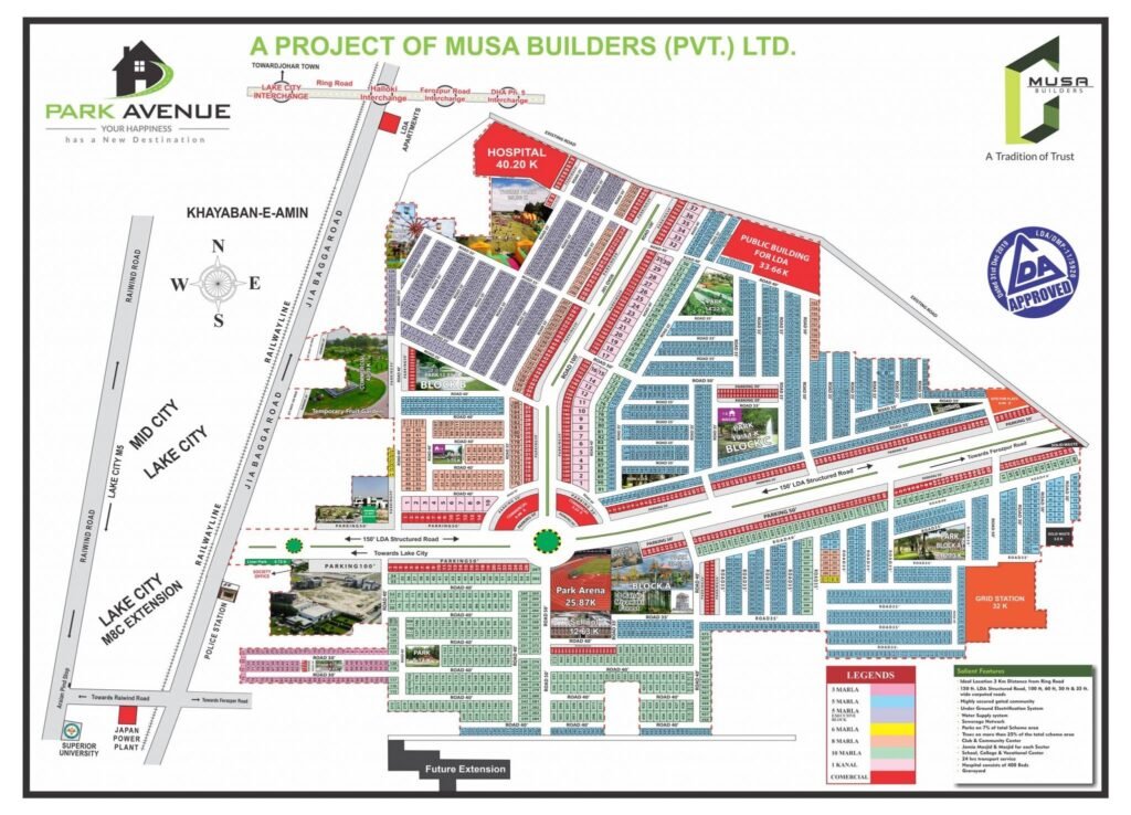 Master Plan PDF Map of Park Avenue Society Lahore