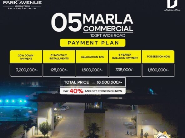 5 Marla Commercial Plot in Park Avenue Lahore